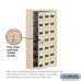 Salsbury Cell Phone Storage Locker - with Front Access Panel - 7 Door High Unit (5 Inch Deep Compartments) - 21 A Doors (20 usable) - Sandstone - Surface Mounted - Resettable Combination Locks